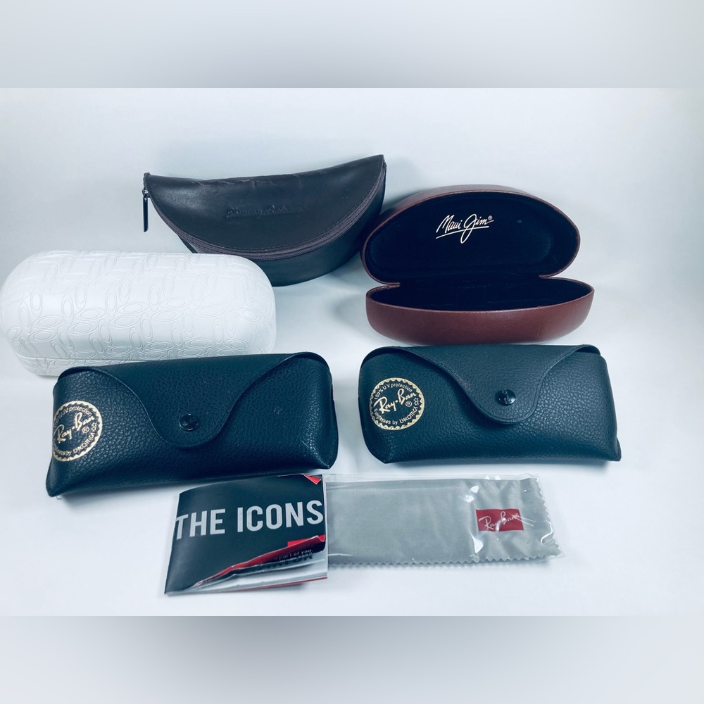 5 Eyeglass Sunglasses Cases (Empty) Genuine Ray-Ban Maui Jim Oakley Tommy Bahama
